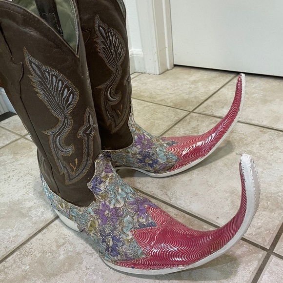 Cowboy Boots pointy toe  men size 10.5 11 as seen in David Guetta music video - Picture 1 of 13
